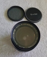 VIVITAR WIDE-ANGLE 28mm 1:2.8 No. 3743308 AUTO LENS W/TIFFEN POLARIZER 58mm EUC