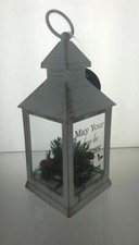 Image of Christmas Message LED Flame Candle Light Up Lantern Indoor Home Choice Black or
