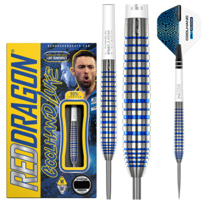 Red Dragon Darts Luke Humphries TX3 Cool Blue 22g 24g (Steel dart) Dartpfeil NEU