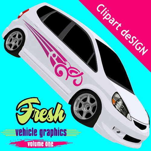 VEHICLE GRAPHICS CLIPART-VINYL CUTTER PLOTTER IMAGES-EPS VECTOR CLIP ART CD - Afbeelding 1 van 6