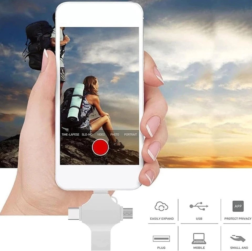 Unidad Flash USB 3.0 128 GB Tipo C Memoria Foto Stick para iPhone Android iPad Lote Foto 2 de 4