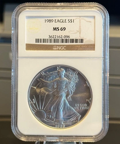 American Silver Eagle 1989 One Ounce Coin: NGC MS69