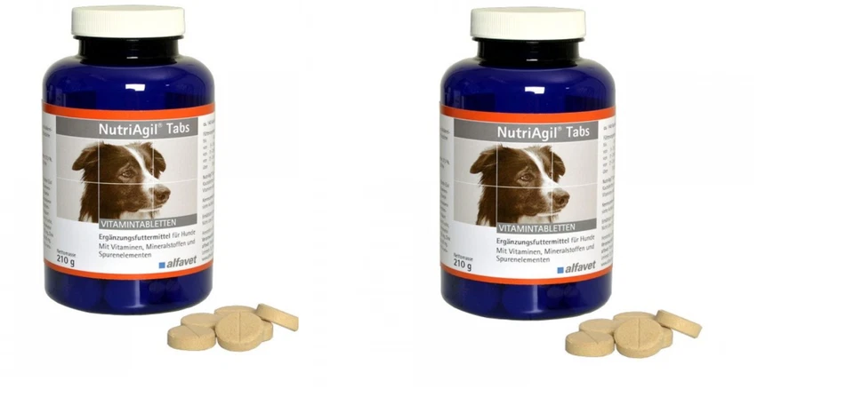 Nutri Agil Tabs 2 x 210g Alfavet Vitamine Mineralstoffe Spurenelemente Hund