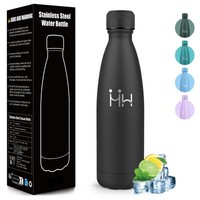 Edelstahl Trinkflasche 500ML Bpa-Frei Auslaufsicher Mulbijeo Silber