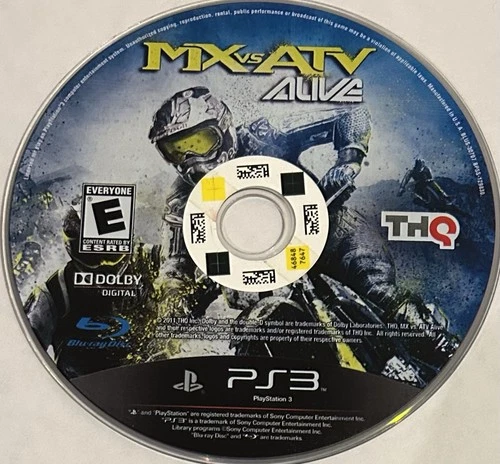 MX vs. ATV Alive (Sony PlayStation 3, PS3) DISC ONLY | NO TRACKING | M2450