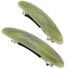 Camila Paris Cp3390 French Hair Barrette Clip For Girls Gray Green Small Set Of