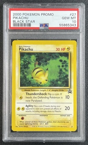 PIKACHU PSA 10 2000 POKEMON WIZARDS BLACK STAR PROMOS #27 PROMO BSP 5343