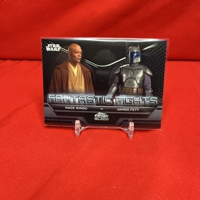 2023 Topps Chrome Black Star Wars Fantastic Fights #FF3 Mace Windu vs Jango Fett