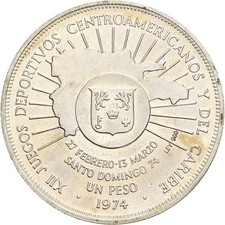 Künker: Dominikanische Republik, 1 Peso 1974 Zentralamerik. & Karibische Spiele