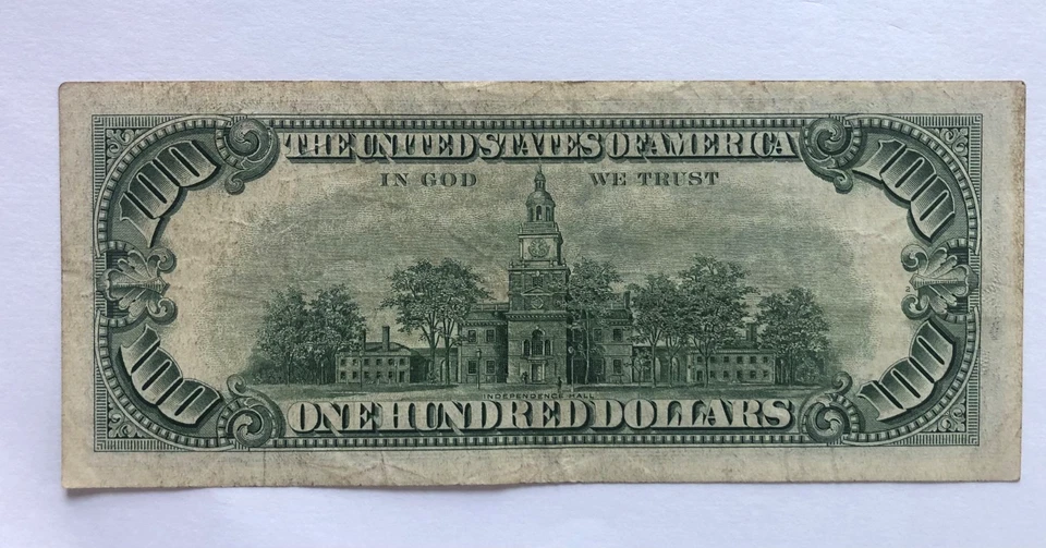 1963-A Federal Reserve Note $100 FR-2163 - J Kansas City - 5 digit serial number - Image 2 of 2