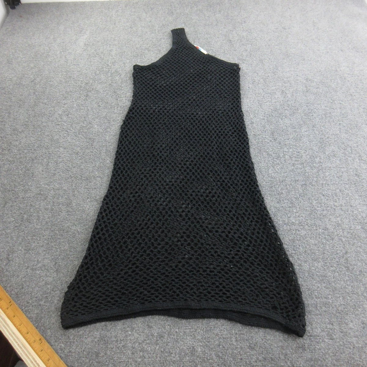 Vestido Cover Up De Playa Mujer - Suelto, Con Borlas, Para Bikini (negro)