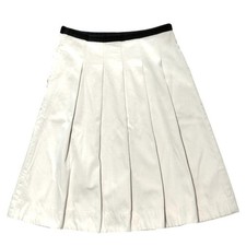 Margaret Howell Cotton Pleated Flare Skirt Size 2 Ivory
