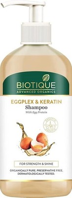 Biotique Eggplex & Keratin Shampoo for Thicker & Shinier Hair - Prevents Breakag
