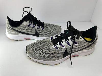 Nike Air Zoom Pegasus 36 AQ2203-104 White Black Purple Mesh Men's Sneaker