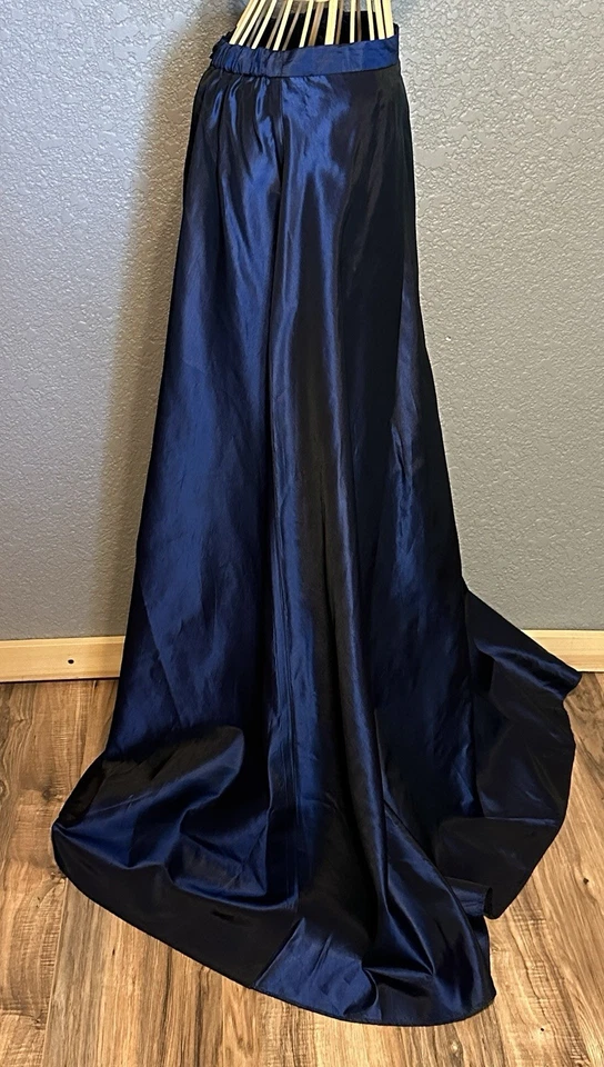 Maxi Falda De Tafetán Azul Jessica McClintock Millennium 2000 De Colección 12 (Funciona Pequeña) Foto 4 de 4