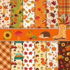 24 Sheets Fall Scrapbook Paper 12X12 Double Sided Autumn Pattern Paper Cardst...