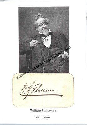 Original Autogramm William J. Florence (1831-1891) /// Autograph signiert signed