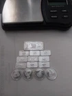 One lot of (14 PC) silver bars / Coins 0.999 fine Silver Bullion
