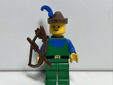 LEGO Classic Castle Forestman Blue cas134a Minifigure Brown Cap Vintage 1980s