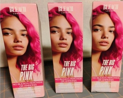 3 PACK Bleach London THE BIG PINK SEMI permanent COLOR