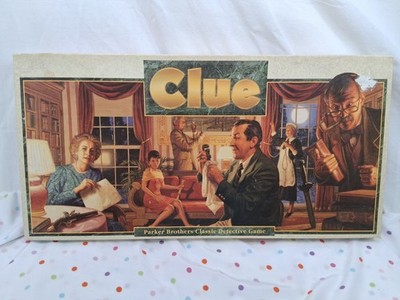 Vintage  ️  Clue Parker Brothers 1992 Classic Board Game Long Box 90s Complete