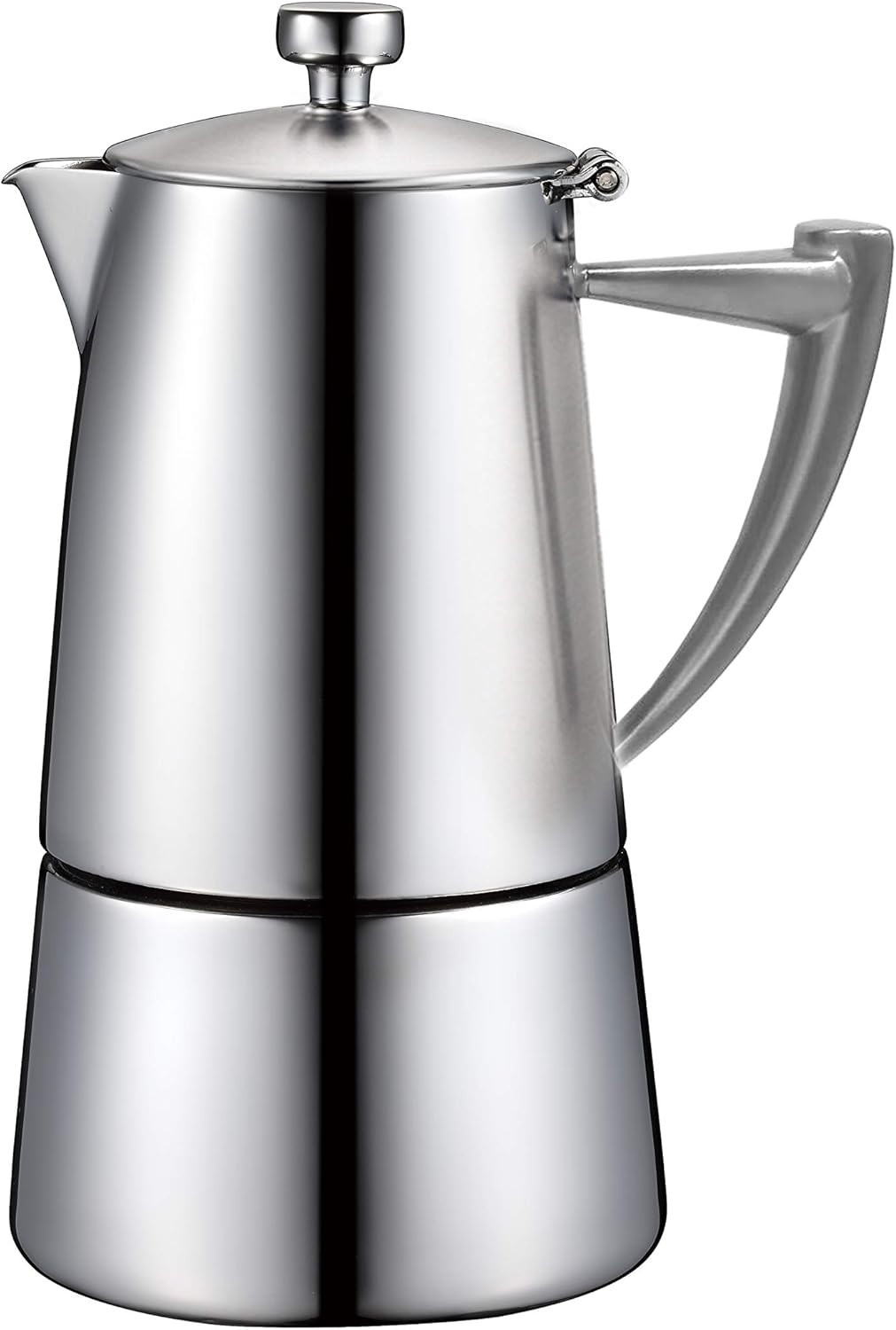 Roma Satin Stainless Steel Moka Pot Stovetop Espresso Maker,