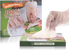 Compostable Disposable Gloves Compost Large Food Handing Gloves for Cleaning Coo