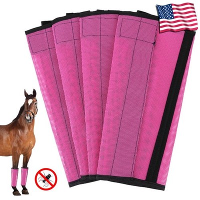 Set of 4 Mesh Fly Boots for Horse for Preventing Flies and Mosquitoes Bites