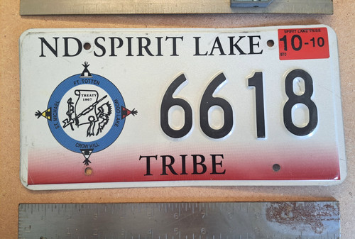 License Plate, North Dakota, 2010, Spirit Lake Tribe, 6618