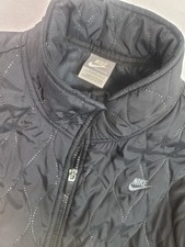 Women's Large Nike Sportswear RARE Quilted Black Polyester Jacket Full Zip