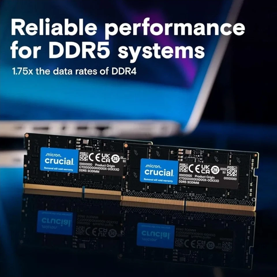 Crucial DDR5 RAM 32GB 5600MHz SODIMM Laptop Memory Mini PC | CT32G56C46S5 - Image 4 of 4