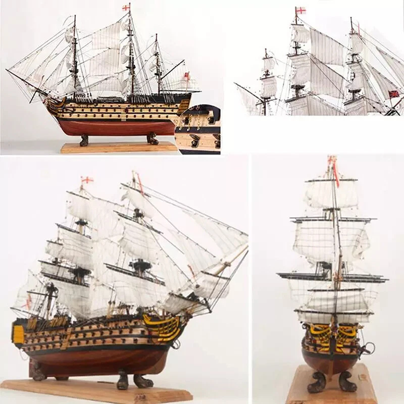 DIY handgefertigte Montage Schiff 21" Holz Segeln 3D Victory Ship Boot Modell - Bild 2 von 4