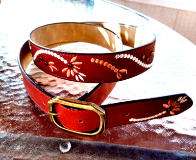 Brown Belt Studded Embroidered Southwest Boho 100% Manmade  display picture 2