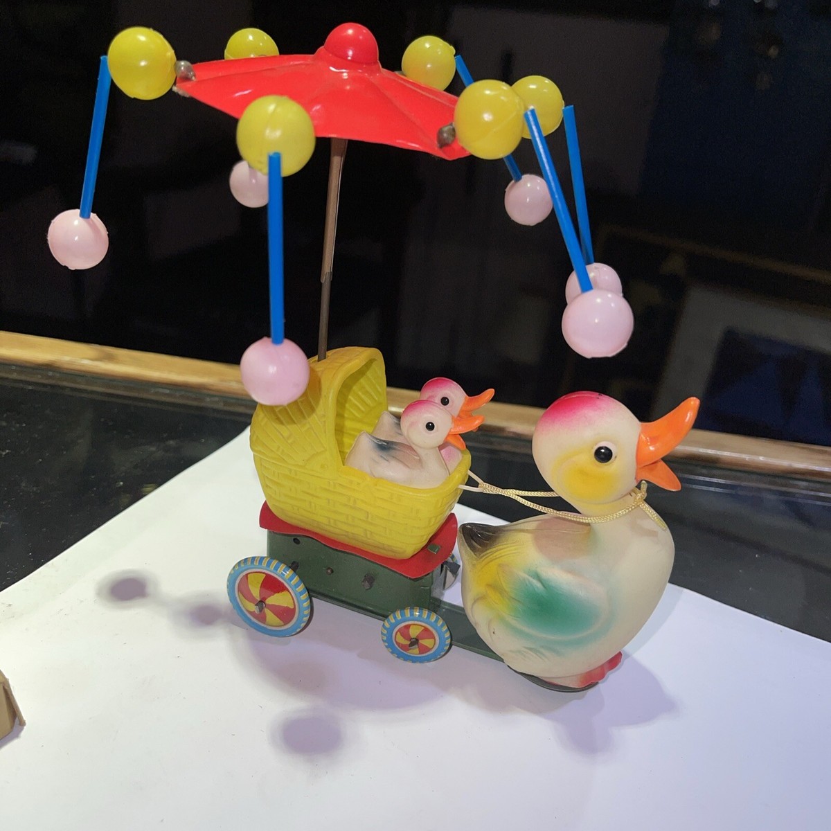 ビンテージ ブリキ 昭和レトロ MECHANICAL MERRY GOROUND Duck Merry Go Round Mechanical Made in Japan original Box Working