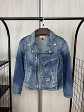 Perfecto by Schott NYC blue denim biker motorcycle jacket
