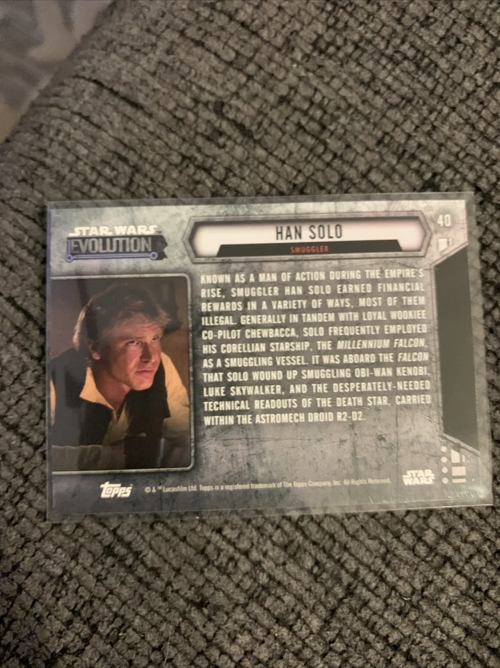 2016 Star Wars Evolution Base Card #40 Han Solo: Hero of the Rebellion - Image 2 of 2