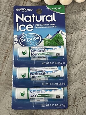 Natural Ice Lip Balm Original Medicated Lot Of 3!