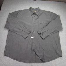 The Foundry Supply Co Shirt  Mens 3XLT Gray Button Up Long Sleeve Pocket