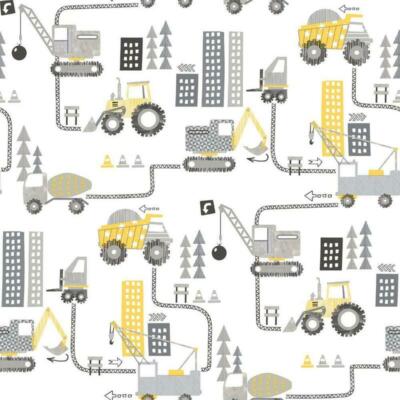 G78362 - Tiny Tots 2 Construction Yellow Greige Galerie Wallpaper