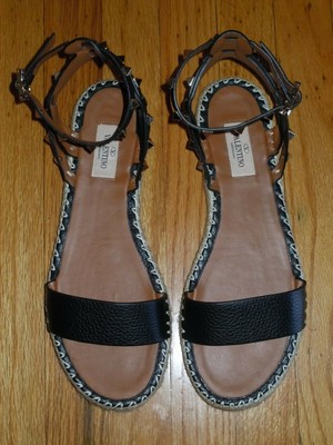 valentino rockstud espadrille flat