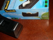 Scotch Desktop Tape Dispenser, Black New, Measures 6 x 2 x 2.5"