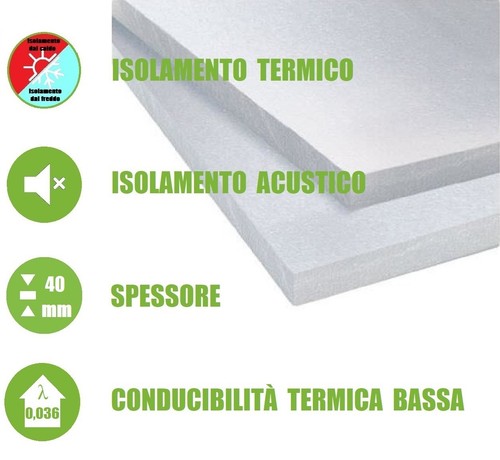 10 Pannelli in EPS 100 per Isolamento Termico Acustico -100 x 50 x 5 cm Italfrom - Foto 2 di 8