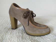 SCARPE INVERNALI GEOX - pelle scamosciata TORTORA - tacco alto in para - n° 37