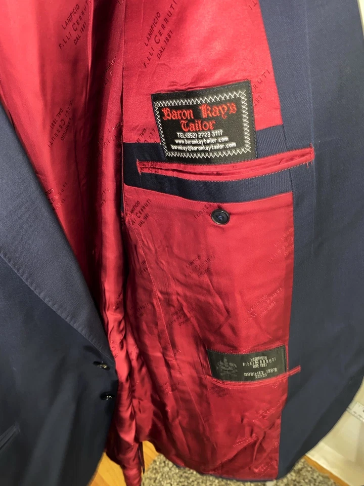 F Lli Cerruti Nobility 150 Wool Custom JACKET COAT 46 L  - Image 4 of 4