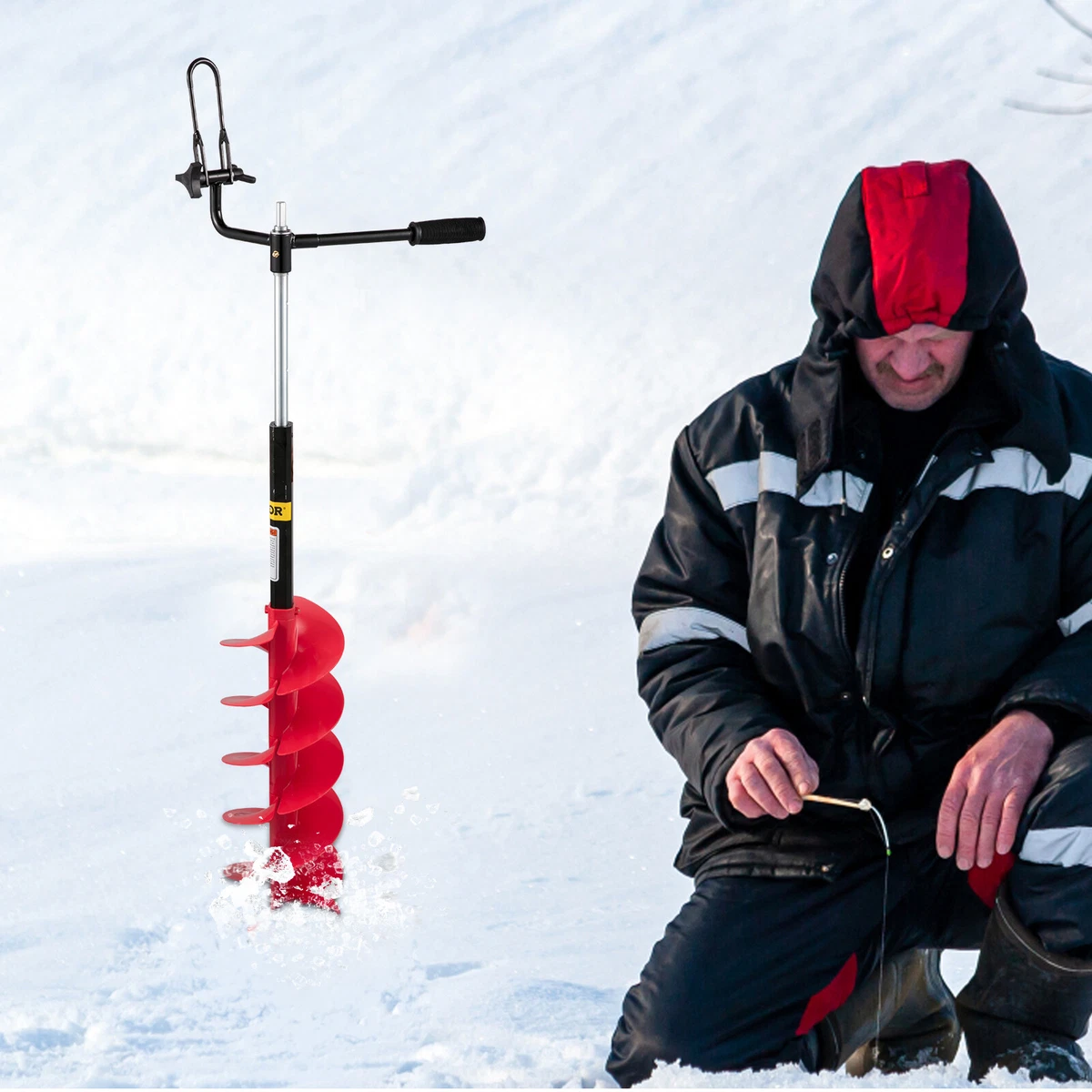 Adaptateur de perceuse à glace VEVOR nylon foret 8'x41''' perceuse pêche  sur gla