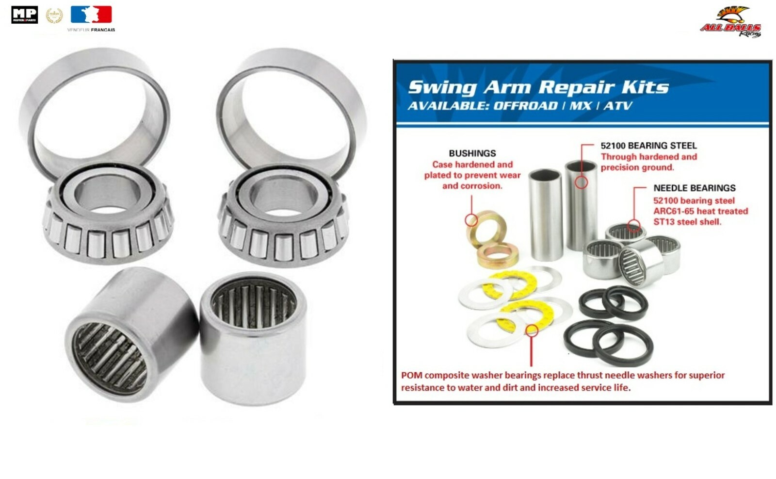 Kit Roulement Bras Oscillant Suzuki VL 1500 Intruder 1998-2009 Référence 28-1174
