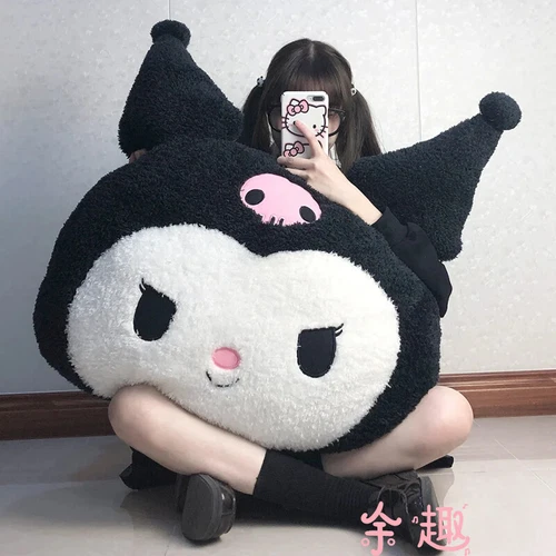 Kuromi Plüschtiere riesige Stoffpuppe Kawaii Kissen Rückenlehne Mädchen Schlafzimmer Kissen - Bild 11 von 13