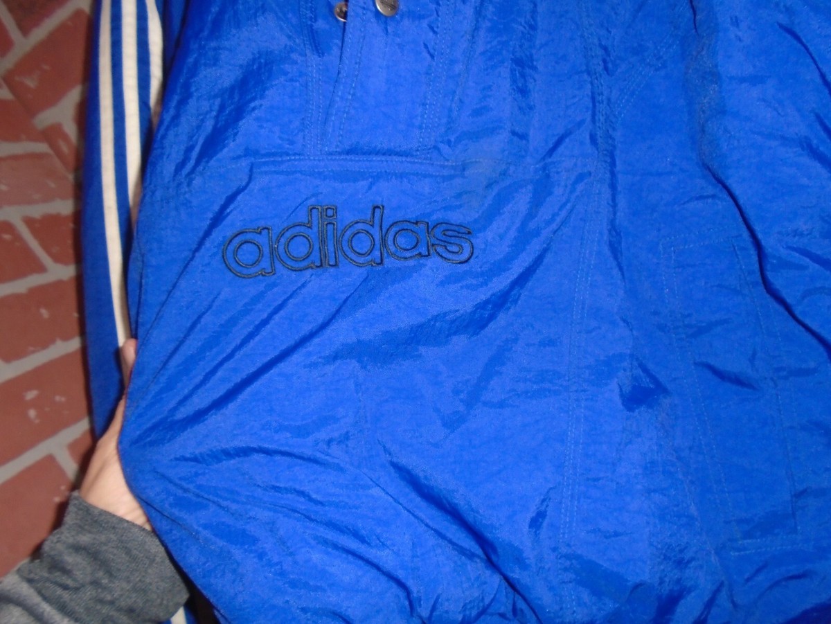 ADIDAS VINTAGE 1990S MENS HEAVYWEIGHT PULLOVER NYLON JACKET SIZE 