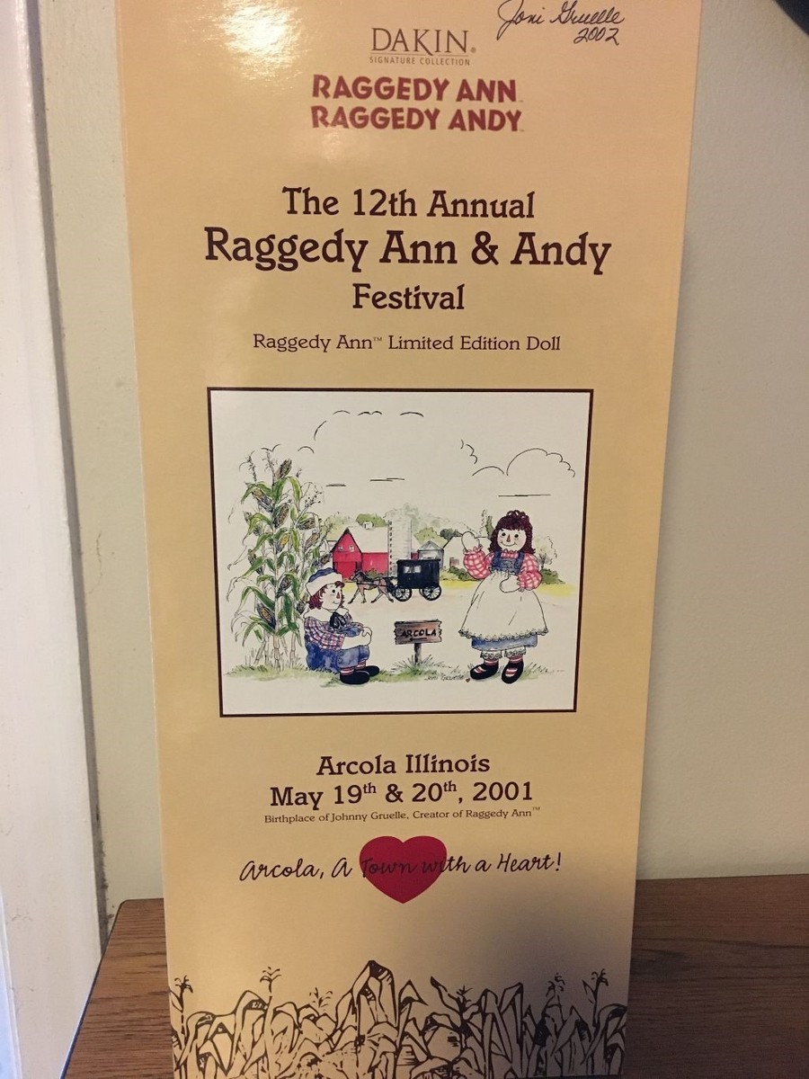 RAGGEDY ANN 12TH ANNUAL ARCOLA FESTIVAL LIMITED EDITION DOLL MIB