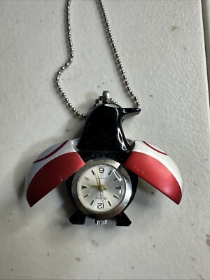 Vintage Juillerat Freres Calidex Coccinelle 17 Jewel Swiss Penguin Pendant Watch